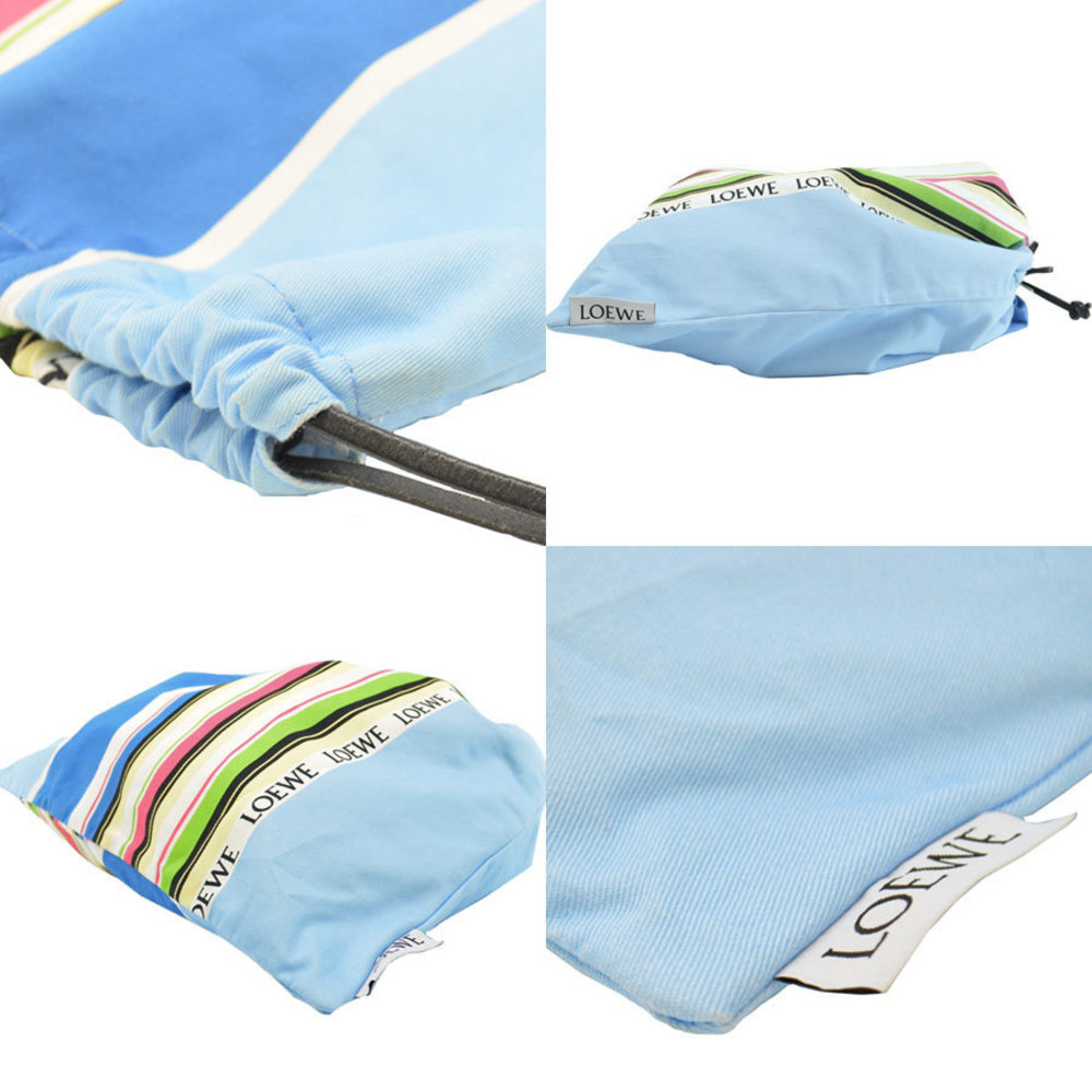 Loewe Stripes Drawstring Multi Canvas Leather Pou… - image 5